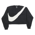 NIKE Womens Black Crop Sweatshirt XL Cotton Blend Crew Neck Casual Wear