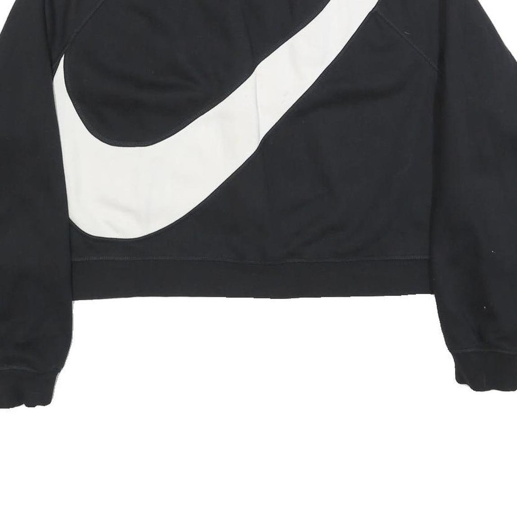 NIKE Womens Black Crop Sweatshirt XL Cotton Blend Crew Neck Casual Wear