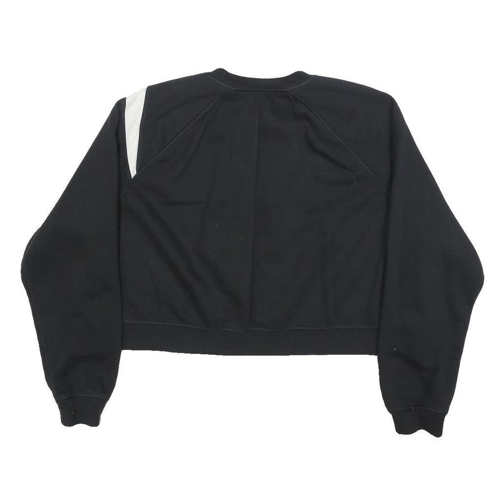 NIKE Womens Black Crop Sweatshirt XL Cotton Blend Crew Neck Casual Wear