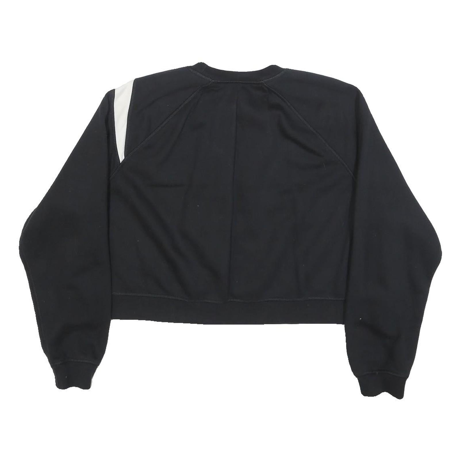 NIKE Womens Black Crop Sweatshirt XL Cotton Blend Crew Neck Casual Wear