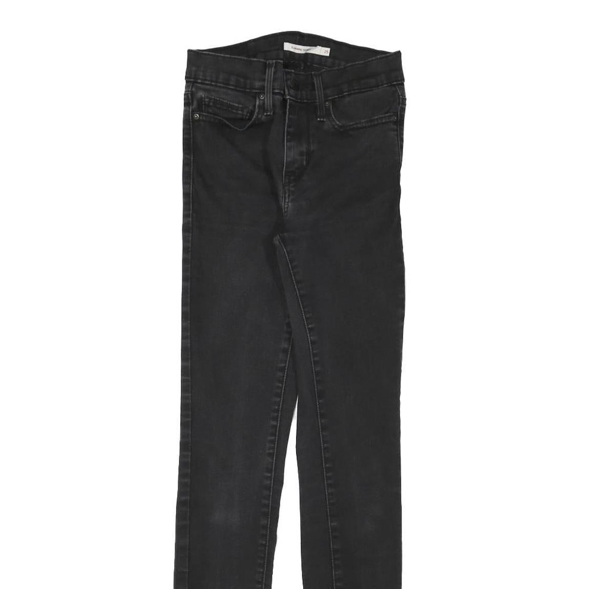 LEVI'S Womens Black Slim Skinny Denim Medium W23 L29 Stretch Jeans Zip