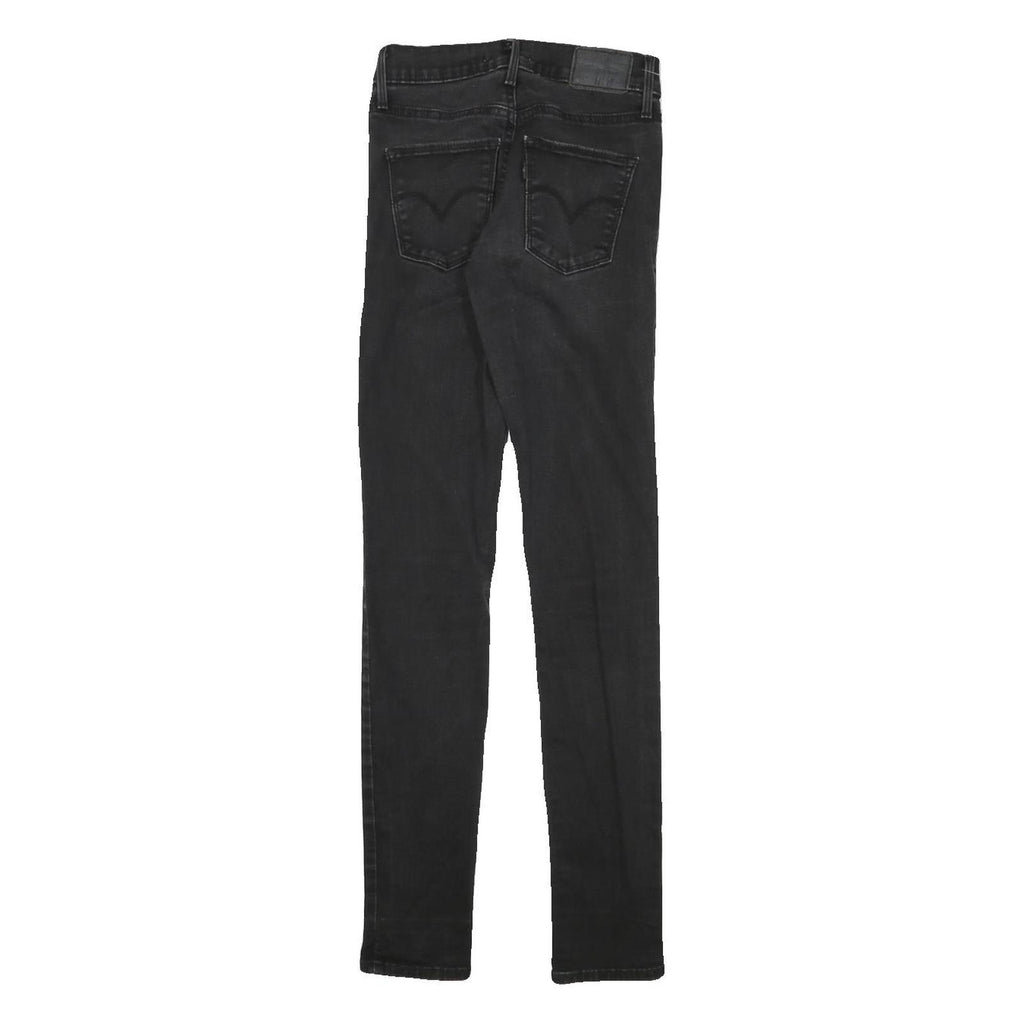 LEVI'S Womens Black Slim Skinny Denim Medium W23 L29 Stretch Jeans Zip