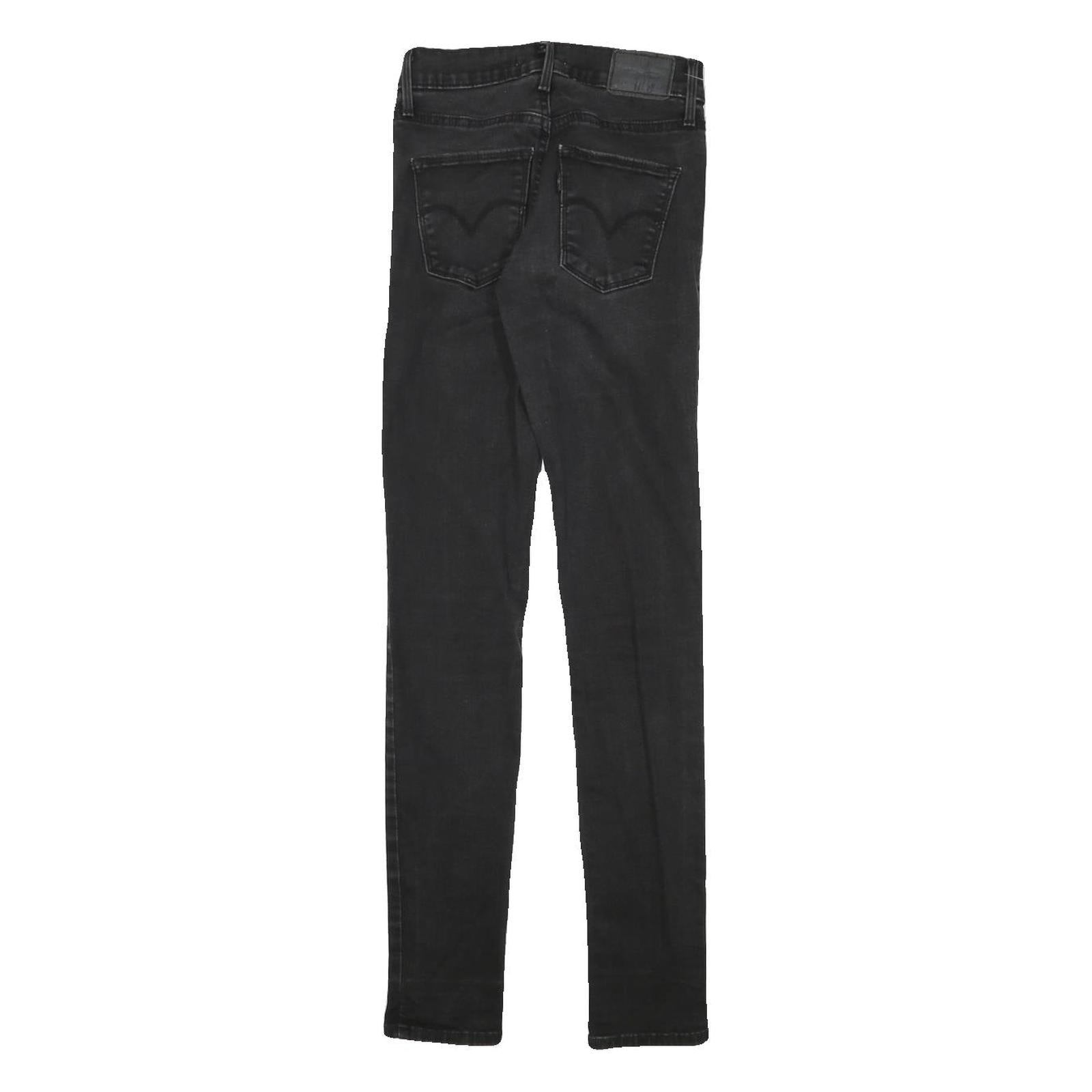 LEVI'S Womens Black Slim Skinny Denim Medium W23 L29 Stretch Jeans Zip
