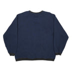 NIKE Mens Blue & Black & White V Neck Pullover L Cotton Blend Jersey Relaxed Fit