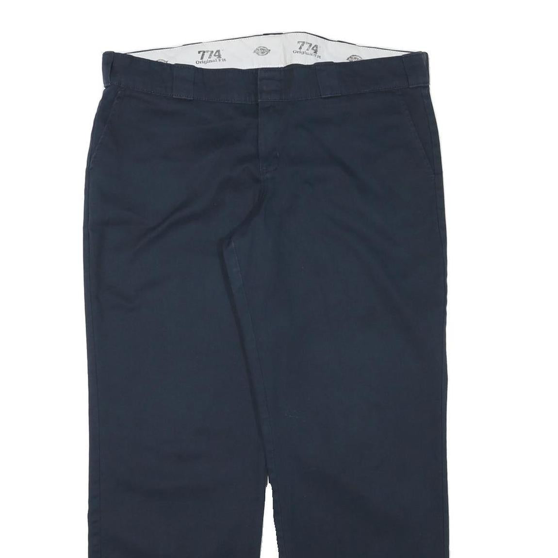 DICKIES Womens Cotton Blend Navy Regular Straight Trousers W38 L30 Workwear Zip