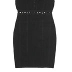 GUESS Womens Black Sleeveless Fit & Flare Polyester Dress M Cutout Waist Detail