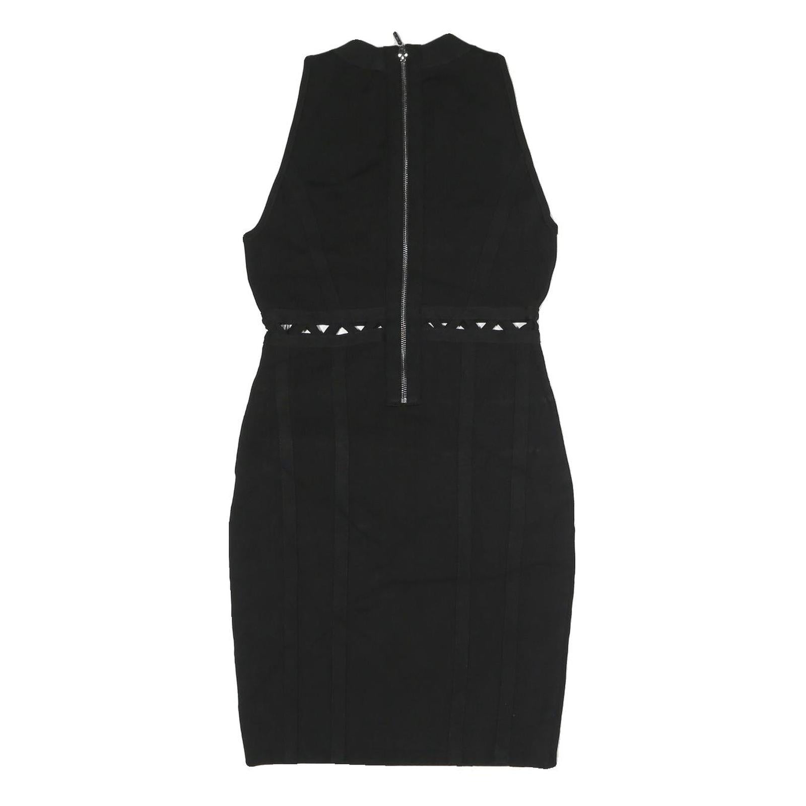 GUESS Womens Black Sleeveless Fit & Flare Polyester Dress M Cutout Waist Detail
