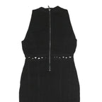 GUESS Womens Black Sleeveless Fit & Flare Polyester Dress M Cutout Waist Detail