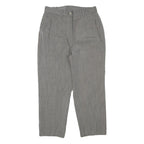 Womens Grey Relaxed Wool Blend Straight Leg Trousers W29 L24 Smart Classic
