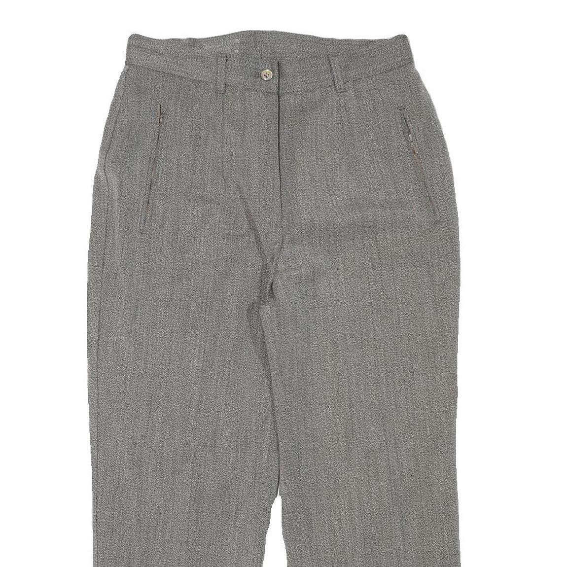 Womens Grey Relaxed Wool Blend Straight Leg Trousers W29 L24 Smart Classic