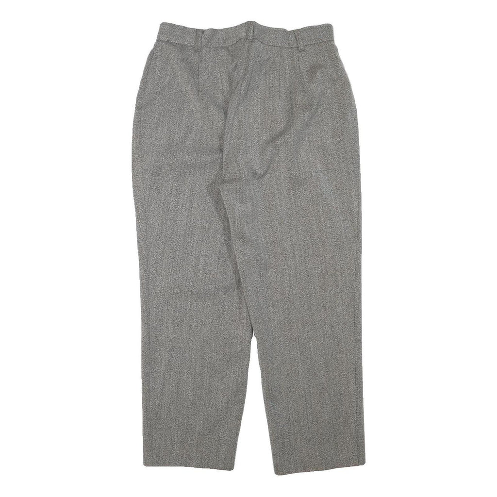 Womens Grey Relaxed Wool Blend Straight Leg Trousers W29 L24 Smart Classic