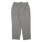 Womens Grey Relaxed Wool Blend Straight Leg Trousers W29 L24 Smart Classic
