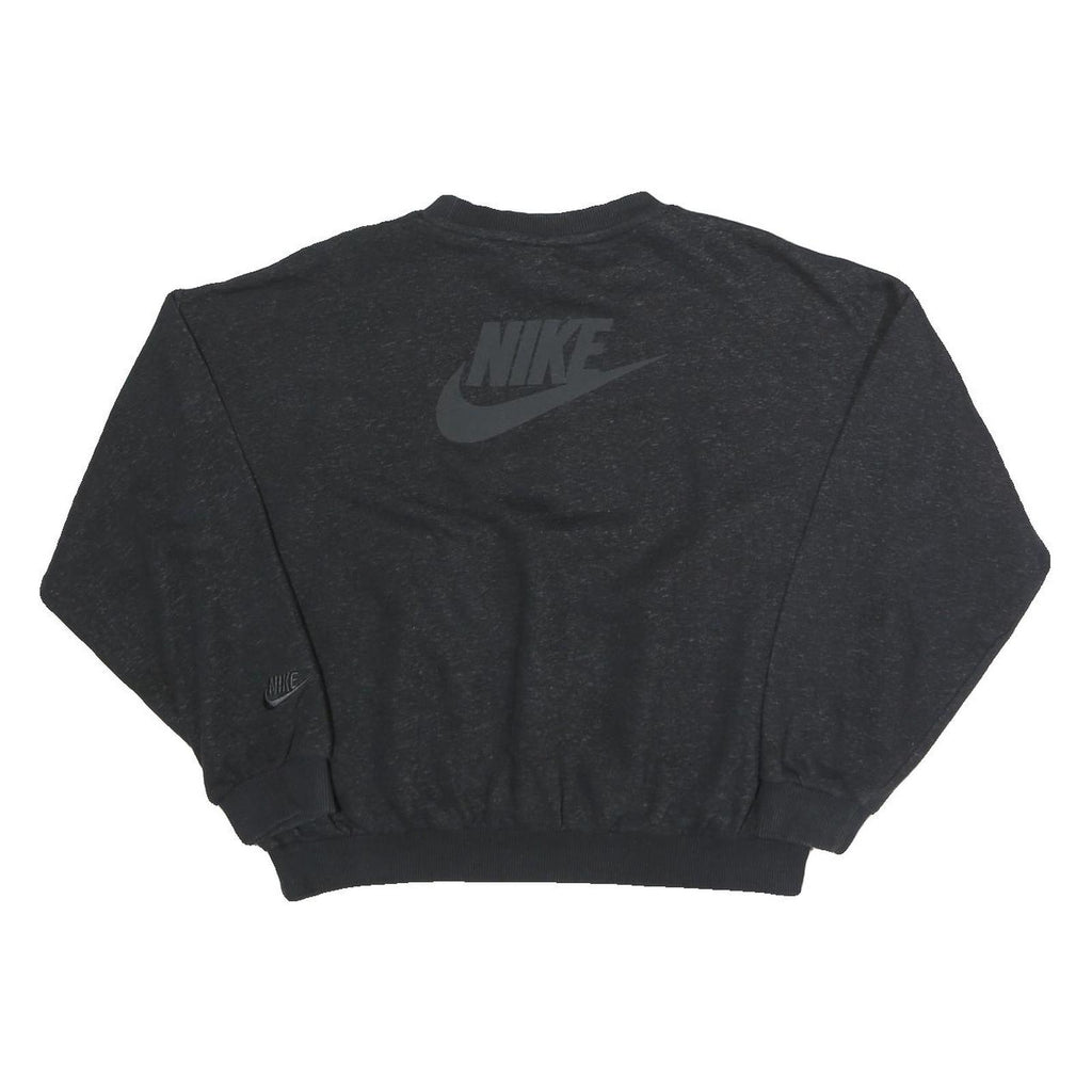 NIKE Womens Black Sweatshirt Crew Neck XL Cotton Blend Logo Pullover