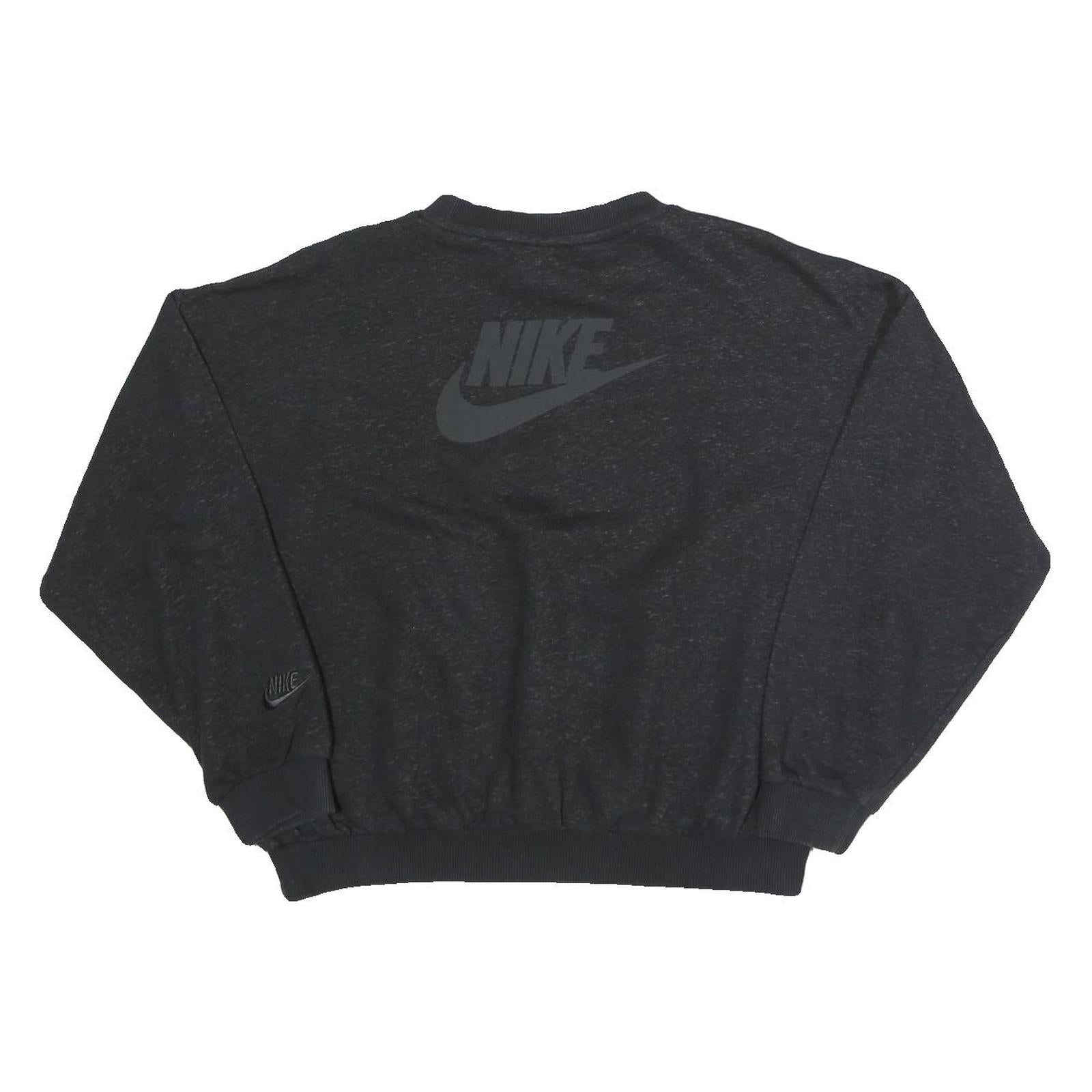 NIKE Womens Black Sweatshirt Crew Neck XL Cotton Blend Logo Pullover
