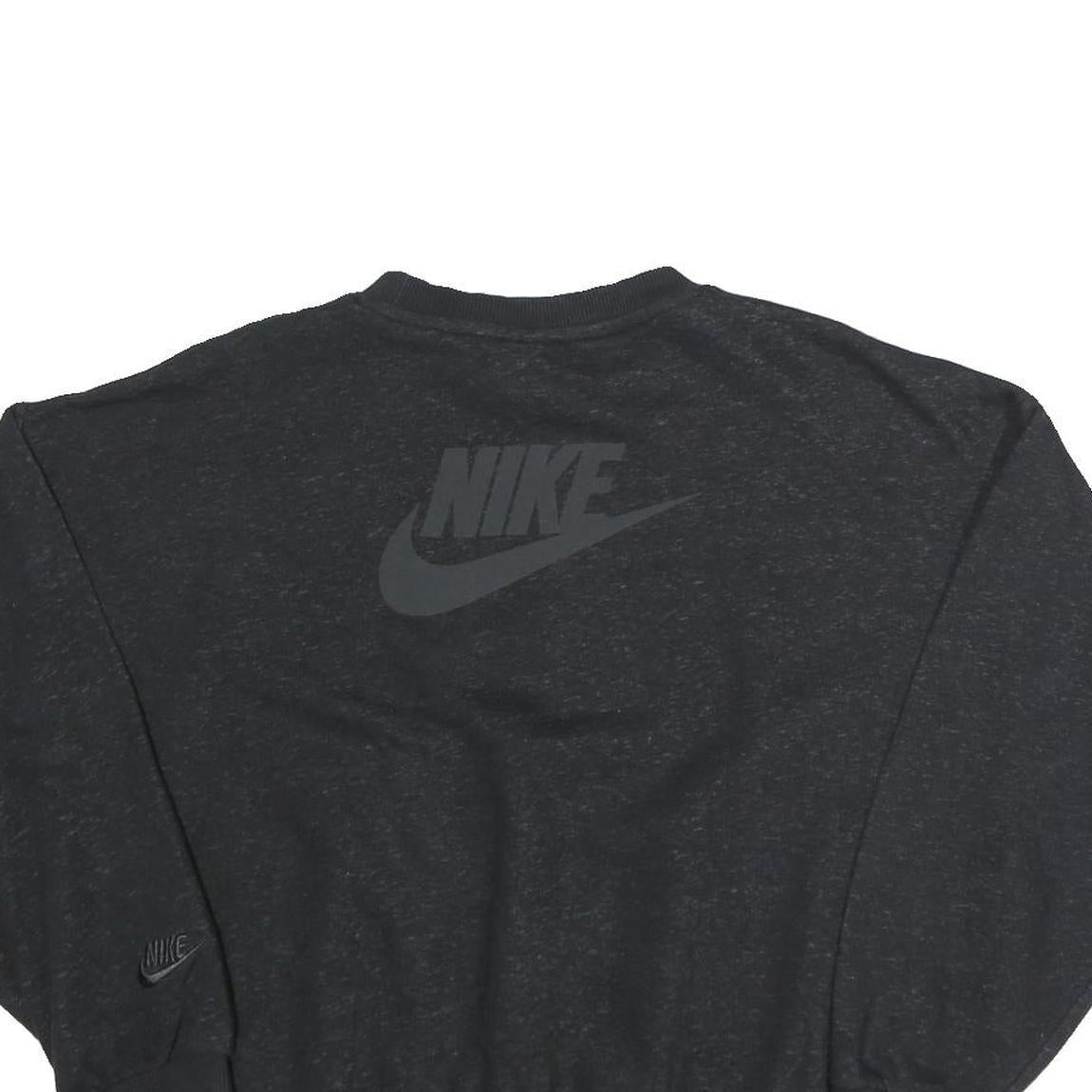 NIKE Womens Black Sweatshirt Crew Neck XL Cotton Blend Logo Pullover
