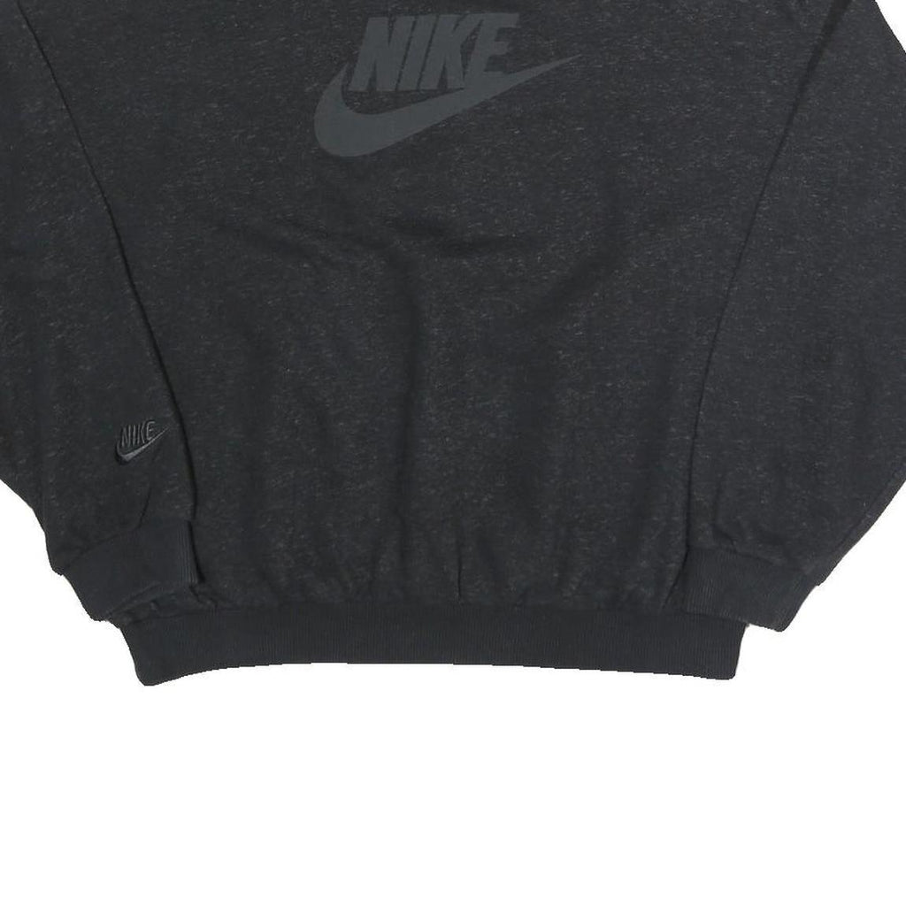 NIKE Womens Black Sweatshirt Crew Neck XL Cotton Blend Logo Pullover