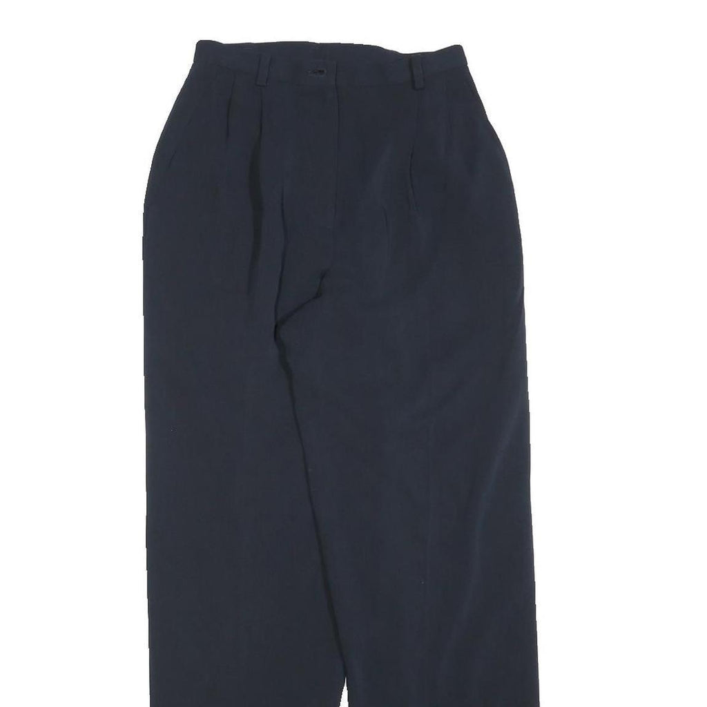 LIZ CLAIBORNE Womens Polyester Blend Navy Regular Fit Straight Leg Trousers W24