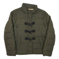 GAP Womens Green Quilted Jacket L Polyester Blend Zip Toggle Fastening