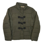 GAP Womens Green Quilted Jacket L Polyester Blend Zip Toggle Fastening