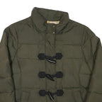 GAP Womens Green Quilted Jacket L Polyester Blend Zip Toggle Fastening