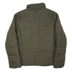 GAP Womens Green Quilted Jacket L Polyester Blend Zip Toggle Fastening
