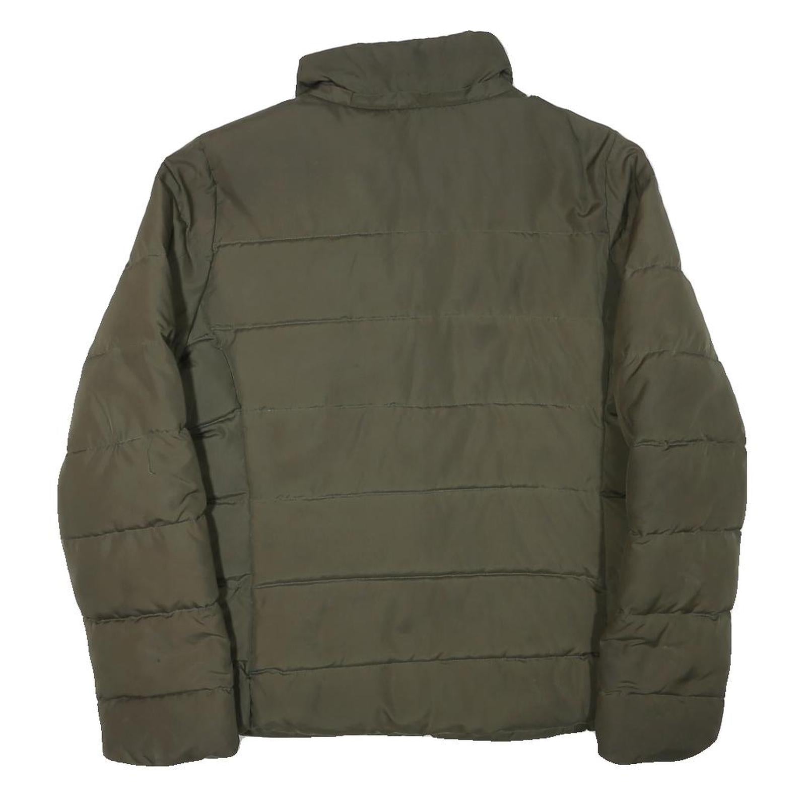 GAP Womens Green Quilted Jacket L Polyester Blend Zip Toggle Fastening
