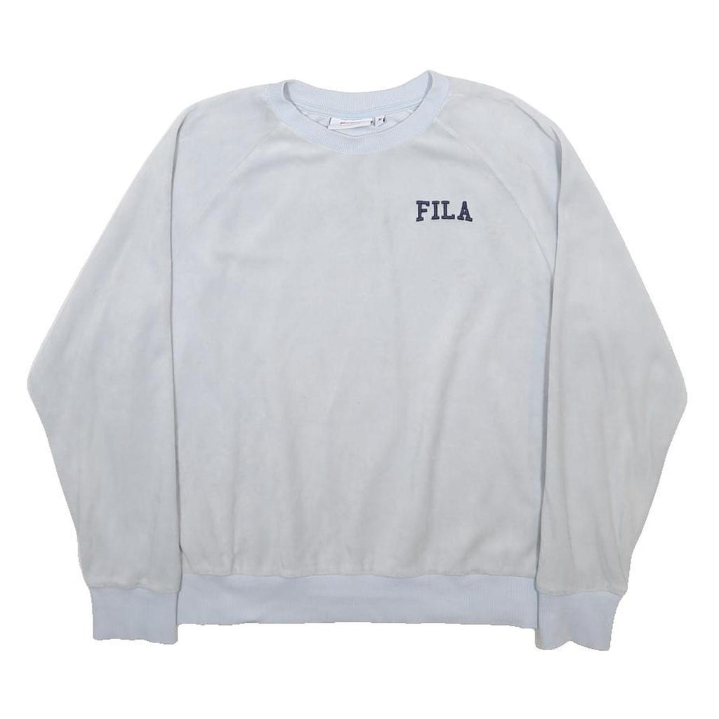 FILA Womens White Cotton Blend Crew Neck Sweatshirt M Casual Pullover