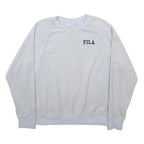 FILA Womens White Cotton Blend Crew Neck Sweatshirt M Casual Pullover