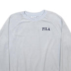 FILA Womens White Cotton Blend Crew Neck Sweatshirt M Casual Pullover