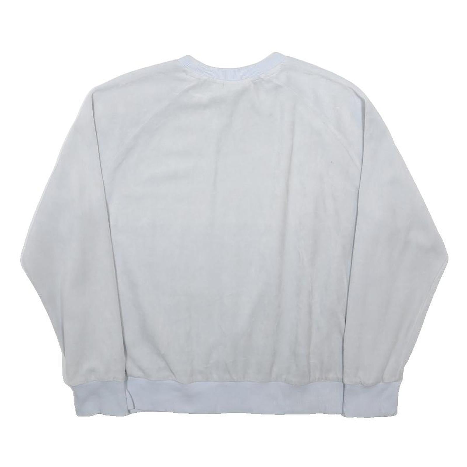 FILA Womens White Cotton Blend Crew Neck Sweatshirt M Casual Pullover