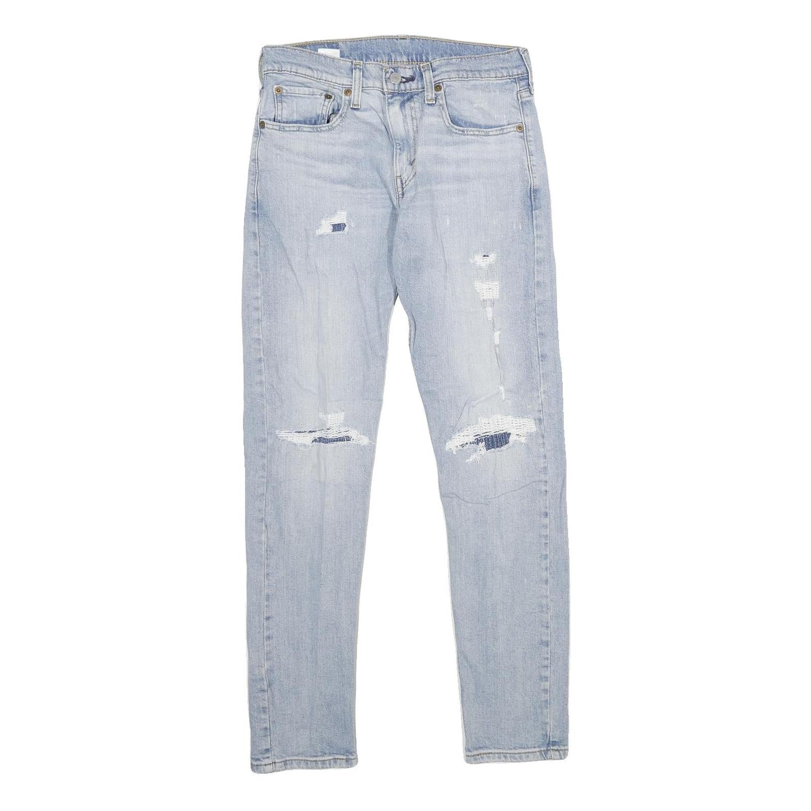 LEVI'S 512 Tapered Mens Jeans Blue Slim Tapered Denim Light W29 L32 Distressed