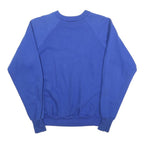 Womens Blue Crew Neck Sweatshirt S Cotton Blend Embroidered Peacock Feather