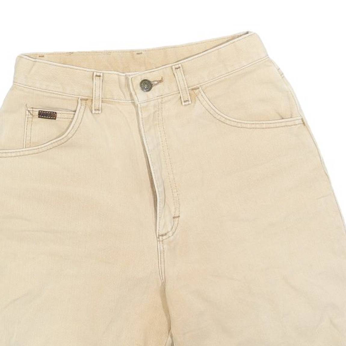LEE Womens Shorts Beige Casual Plain XS W26 Summer Cotton Comfort