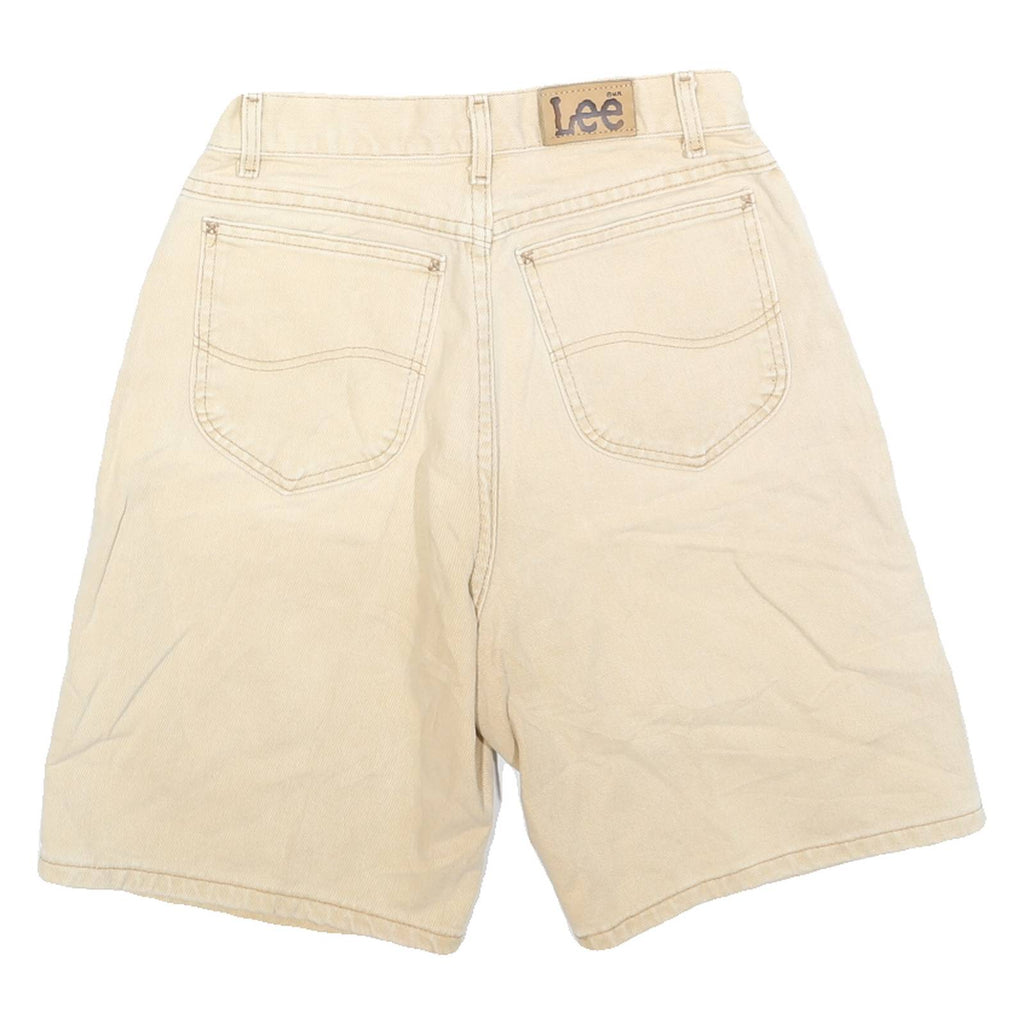 LEE Womens Shorts Beige Casual Plain XS W26 Summer Cotton Comfort