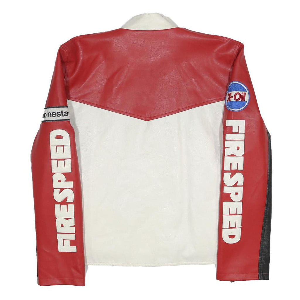 MANAPAL Mens Red & White Firespeed Racing Zip Polyester Jacket XL