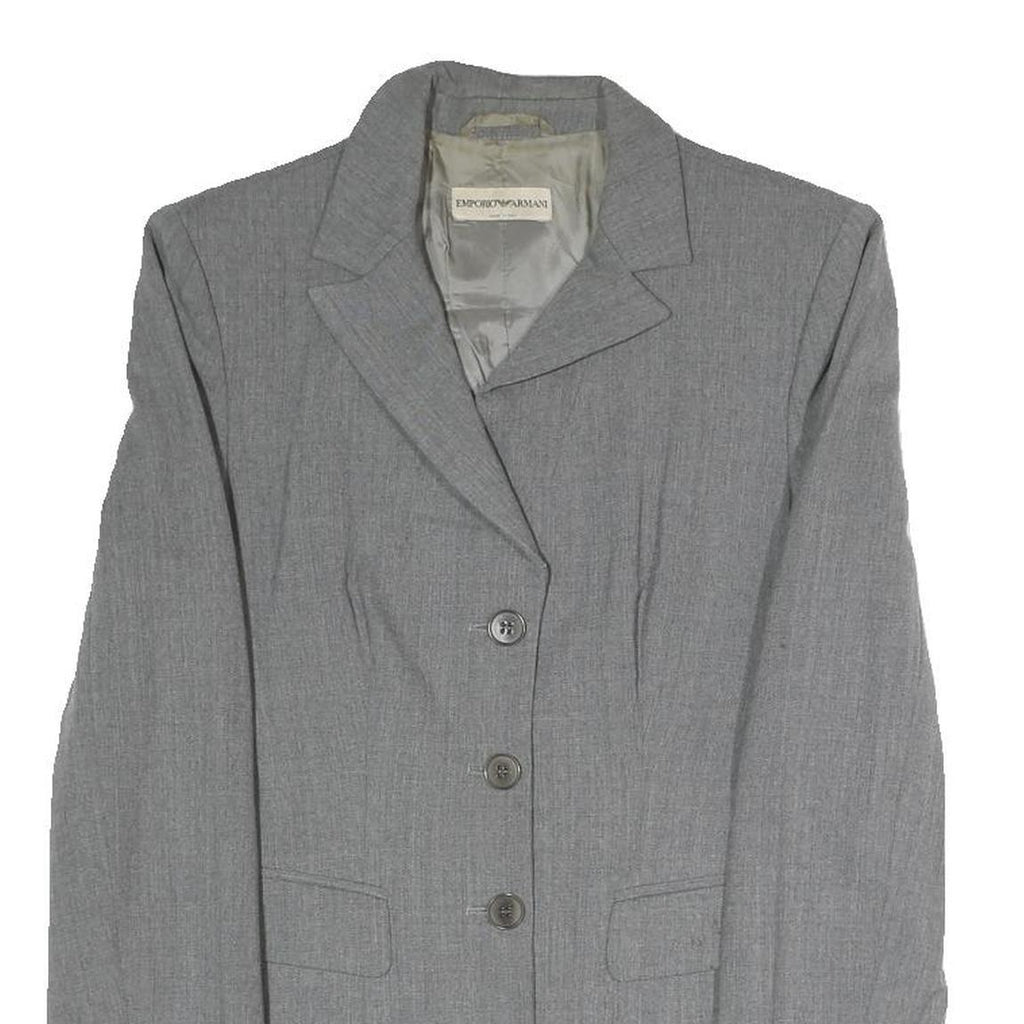 EMPORIO ARMANI Womens Grey Tailored Jacket S Polyester Blend Plain Stylish