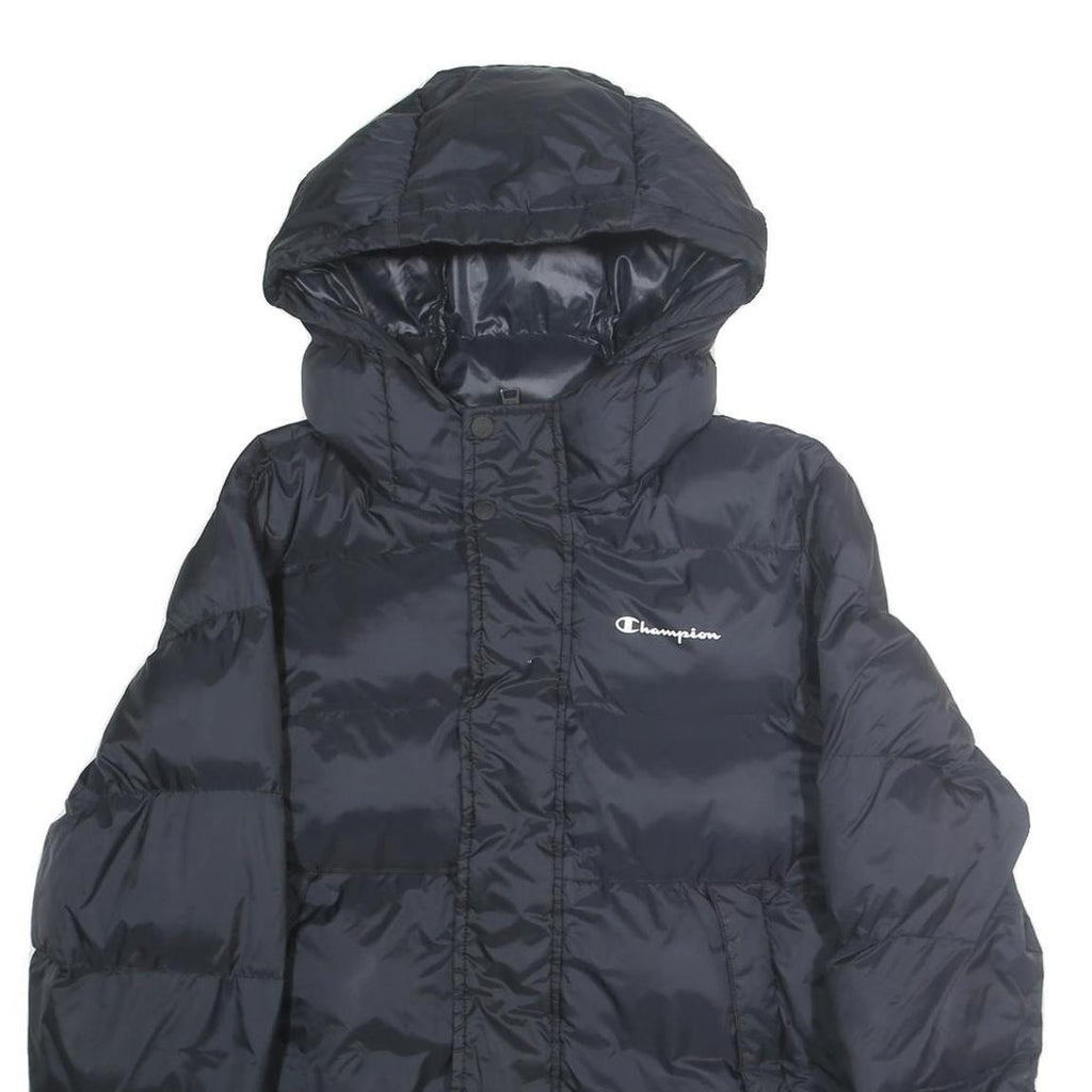 CHAMPION Mens Black Zip Up Puffer Jacket M Polyester Blend