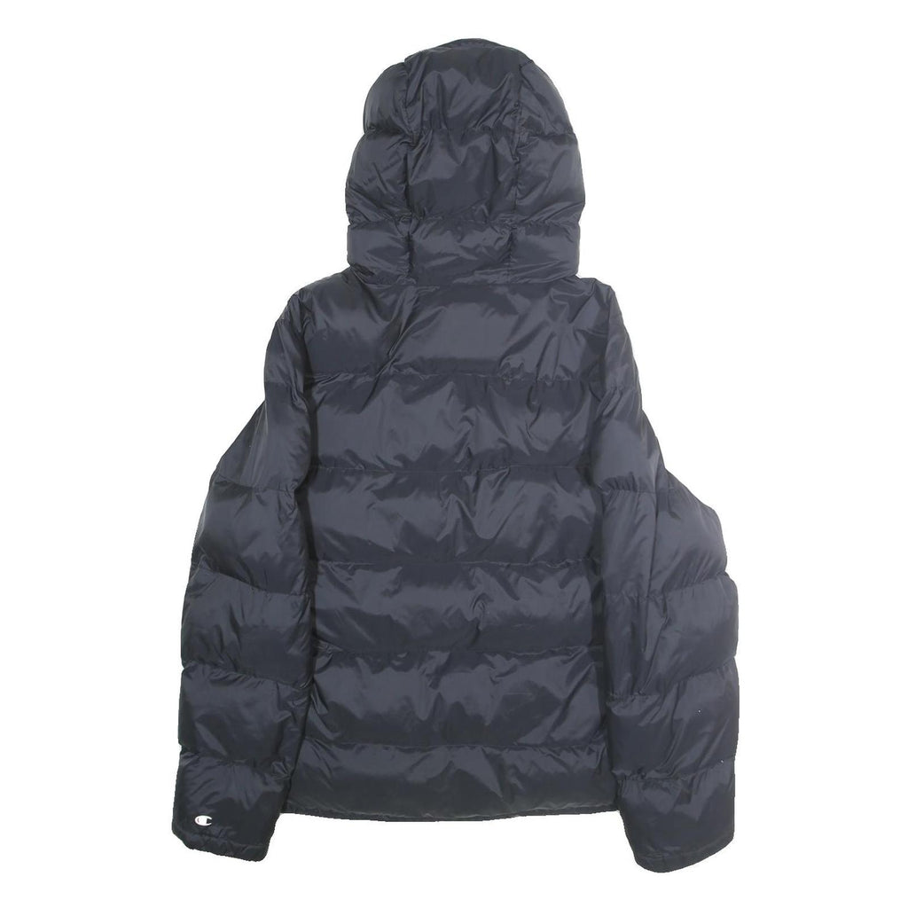 CHAMPION Mens Black Zip Up Puffer Jacket M Polyester Blend