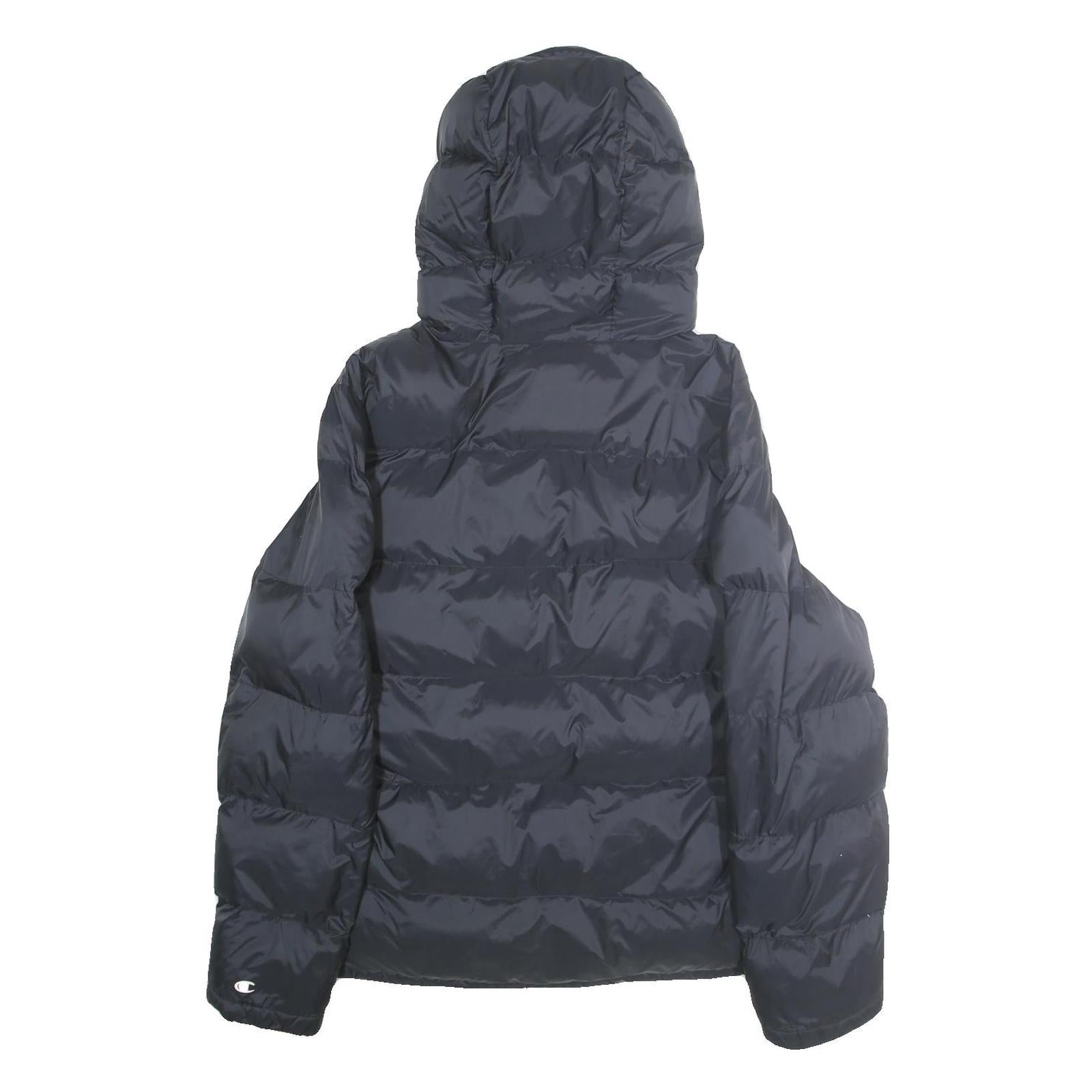CHAMPION Mens Black Zip Up Puffer Jacket M Polyester Blend