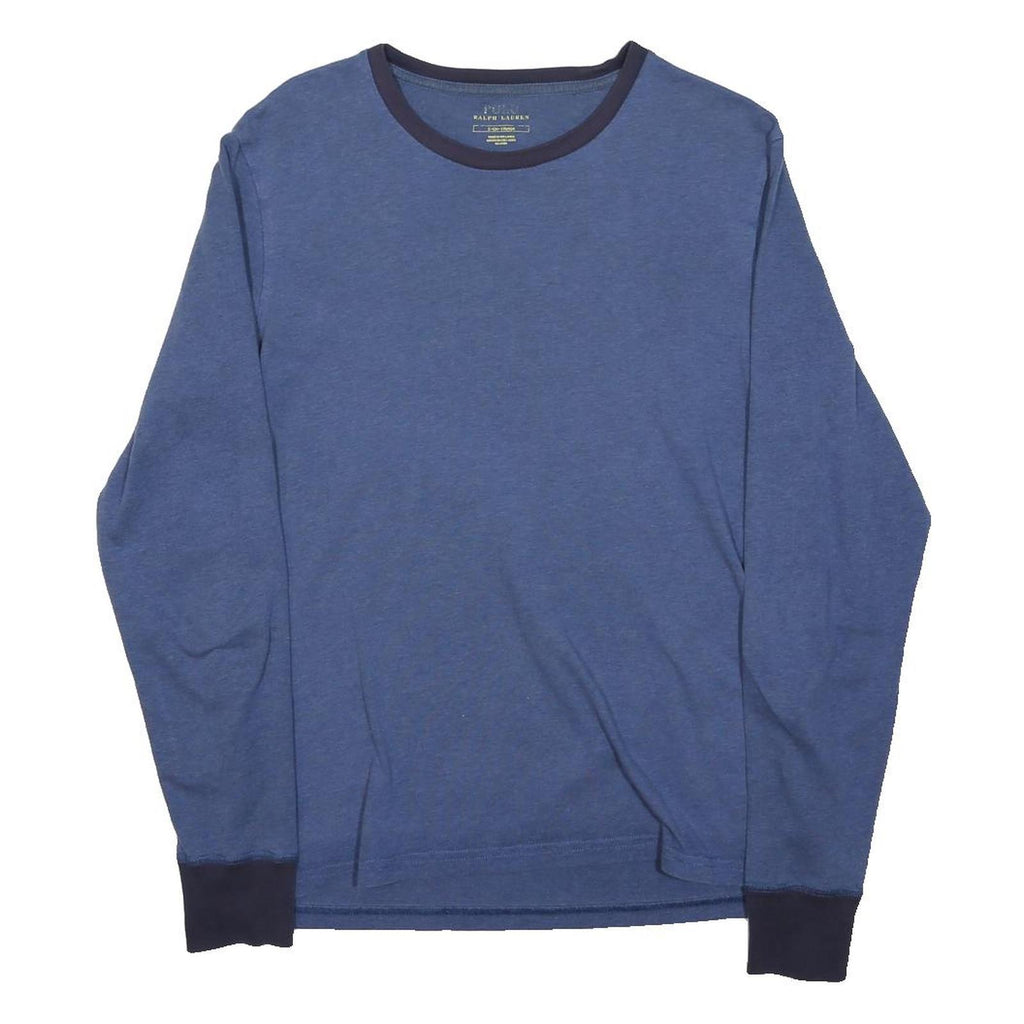 POLO RALPH LAUREN Mens Blue Crew Neck Long Sleeve T-Shirt S Cotton Blend Casual