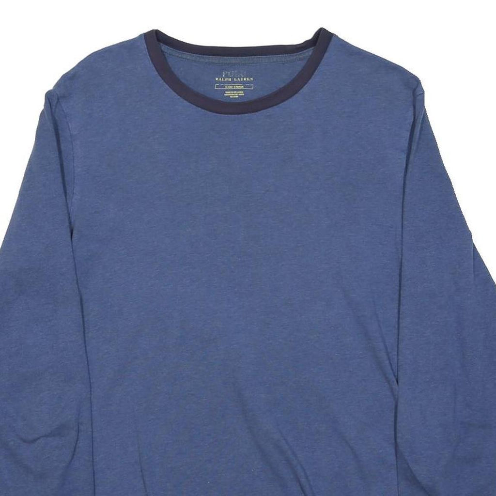 POLO RALPH LAUREN Mens Blue Crew Neck Long Sleeve T-Shirt S Cotton Blend Casual