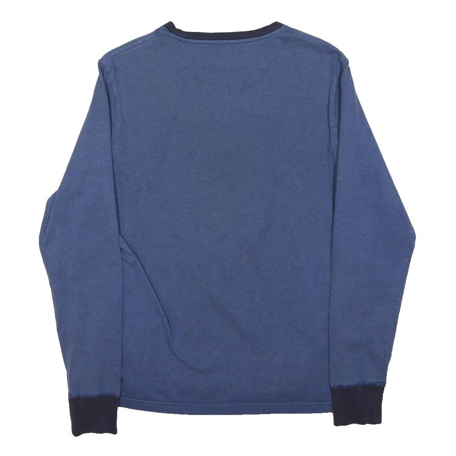 POLO RALPH LAUREN Mens Blue Crew Neck Long Sleeve T-Shirt S Cotton Blend Casual