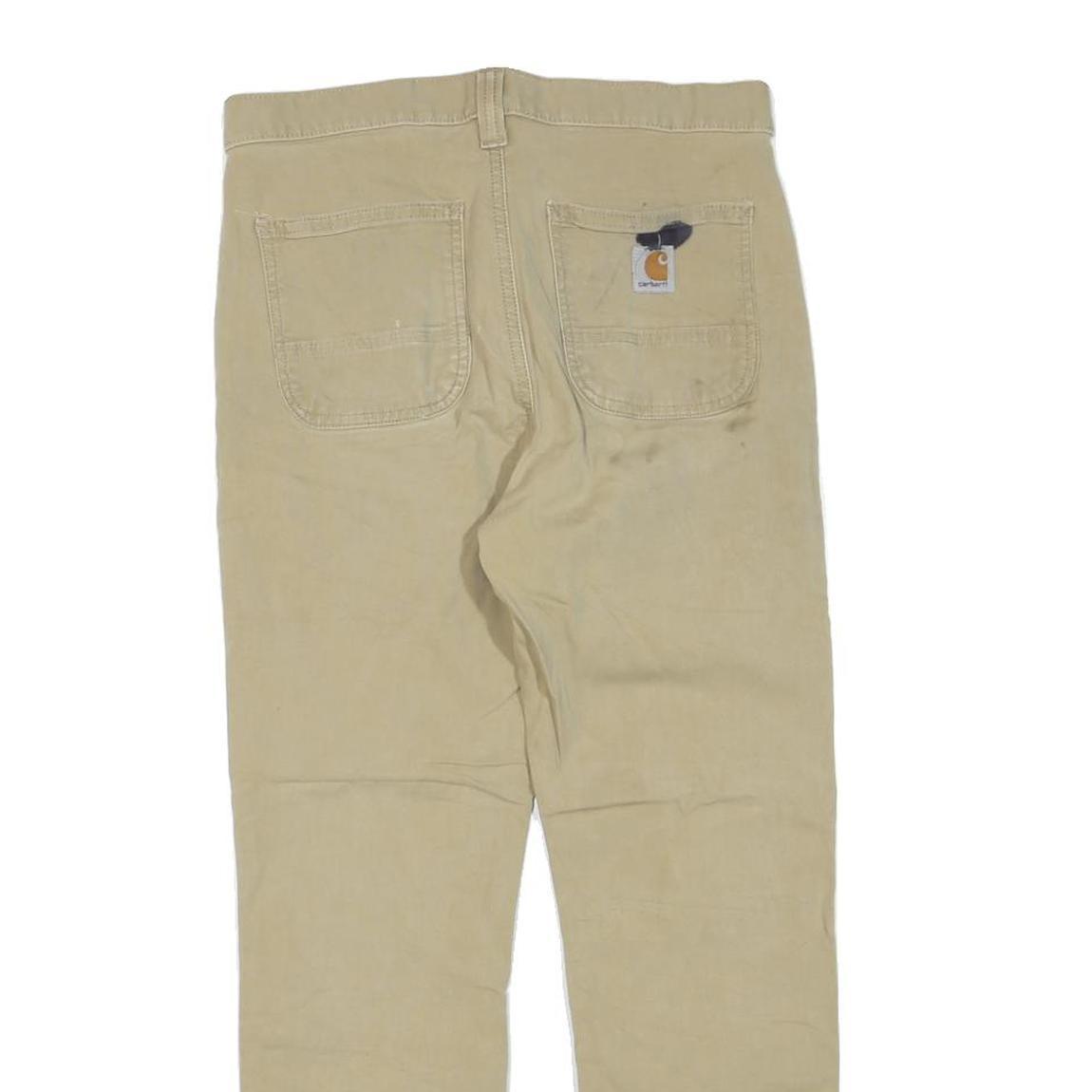CARHARTT Mens Regular Beige Cotton Blend Trousers W30 L25 Straight Fit Workwear