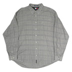 TOMMY HILFIGER Mens Grey Check Shirt 2XL Classic Cotton Button Down