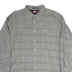 TOMMY HILFIGER Mens Grey Check Shirt 2XL Classic Cotton Button Down