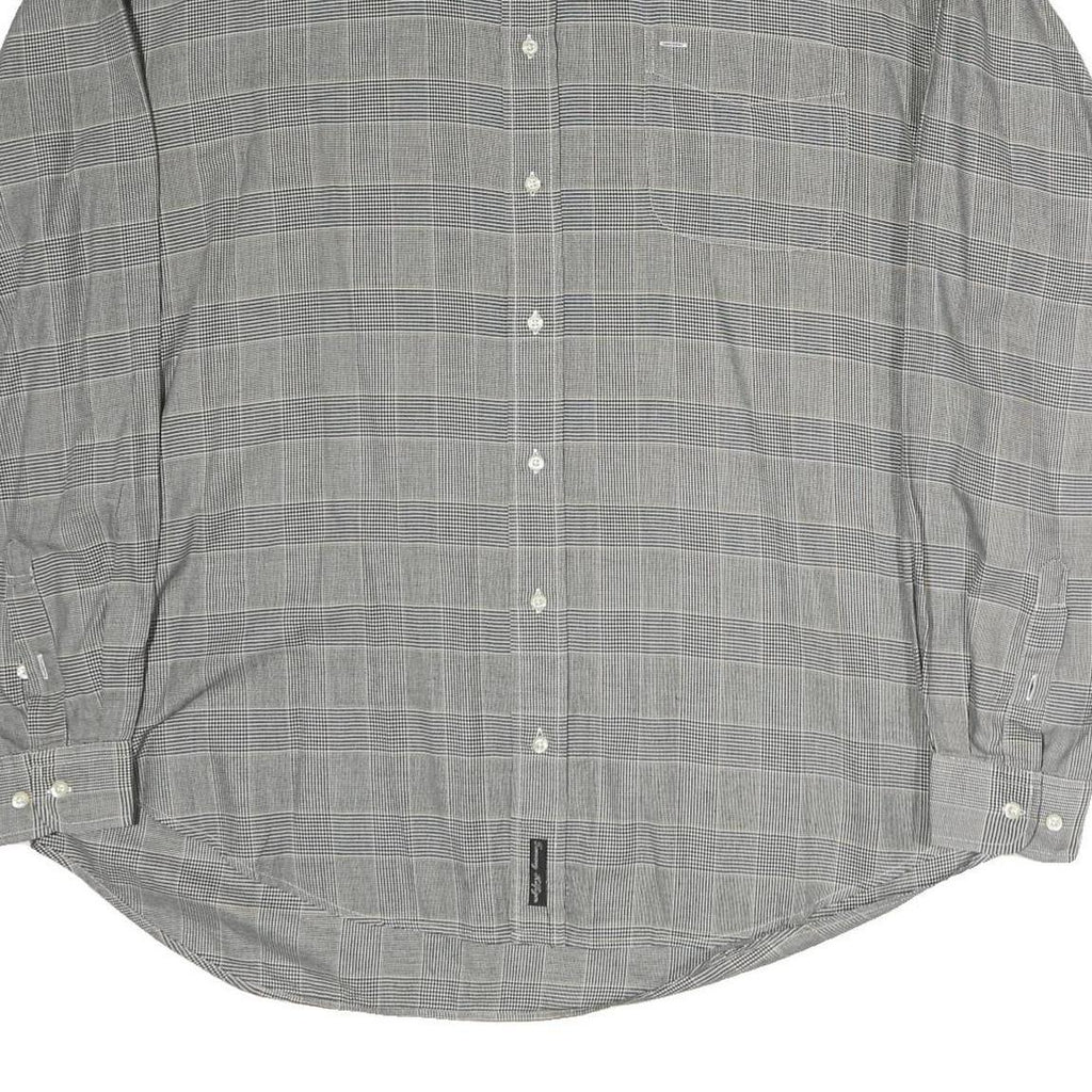 TOMMY HILFIGER Mens Grey Check Shirt 2XL Classic Cotton Button Down