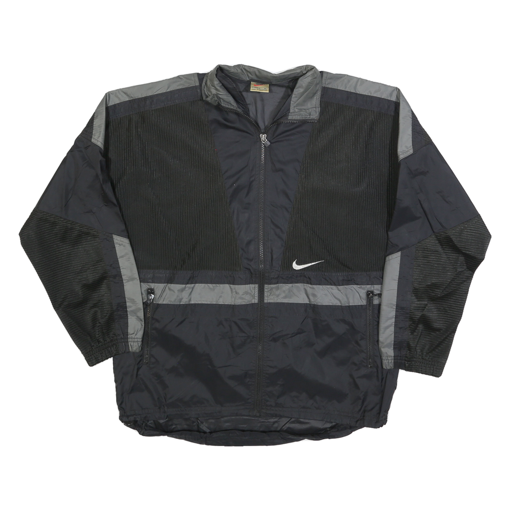 NIKE Womens Black & Grey Lightweight Polyester Blend Zip Jacket S Sporty Casual