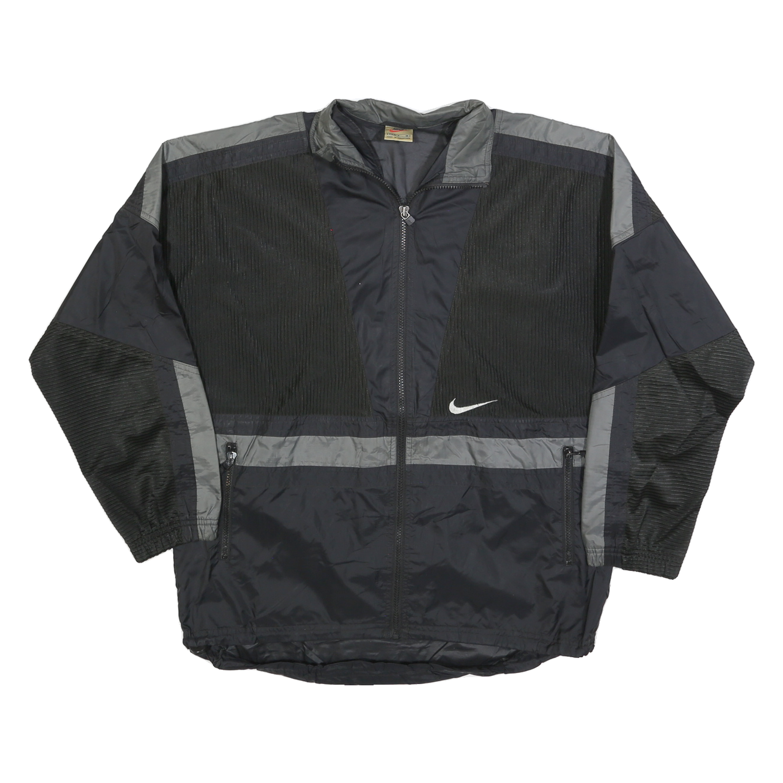 NIKE Womens Black & Grey Lightweight Polyester Blend Zip Jacket S Sporty Casual