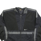 NIKE Womens Black & Grey Lightweight Polyester Blend Zip Jacket S Sporty Casual