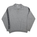 CHAMPION Mens Grey 1/4 Zip XL Sweatshirt Tape Logo Casual Pullover